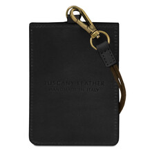 Leather badge holder Black