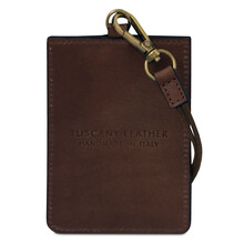 Leather badge holder Dark Brown
