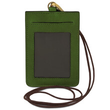 Leather badge holder Green