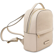 Dedalo Woven printed leather backpack Beige