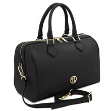 Barrique Leather duffle bag Black