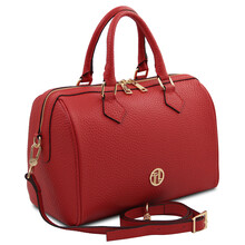 Barrique Leather duffle bag Lipstick Red