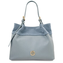 Diade Soft leather shopping bag Light Blue
