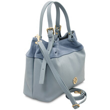 Diade Soft leather shopping bag Light Blue