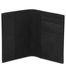 Leather passport cover Black