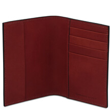 Leather passport cover Red