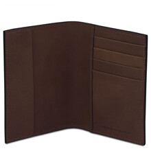 Leather passport cover Dark Brown