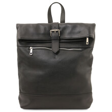London Soft leather backpack Black