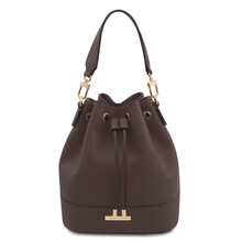 TL Bag Leather bucket bag Chocolate