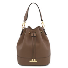 TL Bag Leather bucket bag Dark Taupe