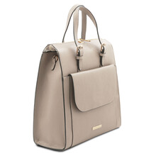 TL Bag Leather Backpack for Women Light Taupe