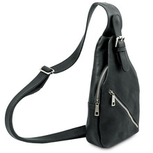 Kevin Leather crossover bag Black