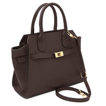 Origami Leather tote Chocolate