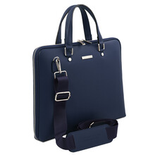 Verona Saffiano Leather Business Bag Dark Blue