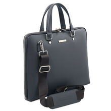 Verona Saffiano Leather Business Bag Grey