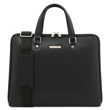 Verona Saffiano Leather Business Bag Black