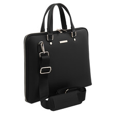 Verona Saffiano Leather Business Bag Black