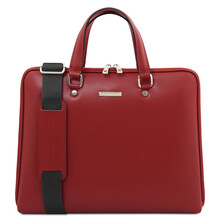 Verona Saffiano Leather Business Bag Red