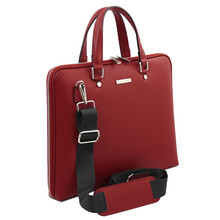 Verona Saffiano Leather Business Bag Red
