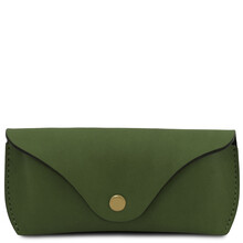 Leather glasses case Green