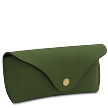 Leather glasses case Green
