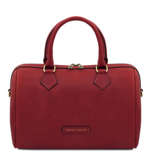 Barrique Leather duffle bag Red