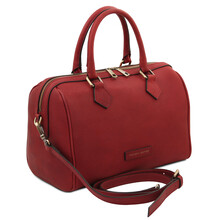Barrique Leather duffle bag Red