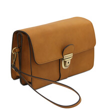 Oliver Leather handy wrist bag Natural