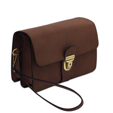 Oliver Leather handy wrist bag Dark Brown