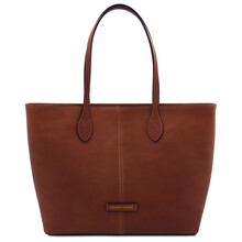 Essenza Leather shoulder bag Brown