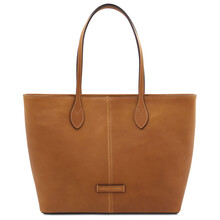 Essenza Leather shoulder bag Natural