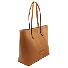 Essenza Leather shoulder bag Natural