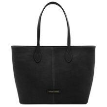 Essenza Leather shoulder bag Black