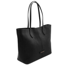 Essenza Leather shoulder bag Black