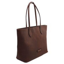 Essenza Leather shoulder bag Dark Brown