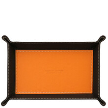 Leather valet tray Orange