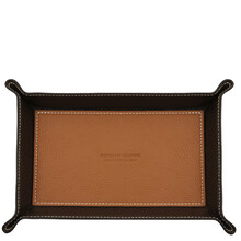 Leather valet tray Cognac