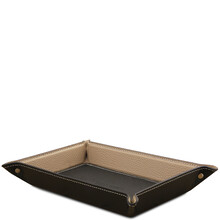Leather valet tray Black