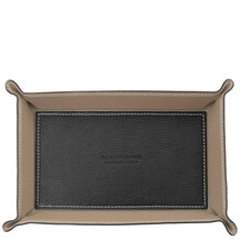 Leather valet tray Black