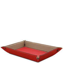 Leather valet tray Lipstick Red