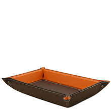 Leather valet tray Dark Brown