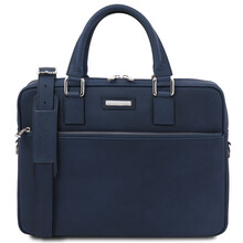 Ferrara Leather laptop briefcase Dark Blue