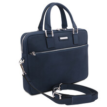 Ferrara Leather laptop briefcase Dark Blue