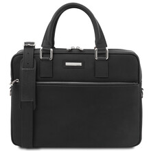 Ferrara Leather laptop briefcase Black