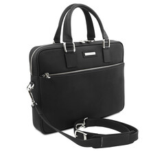 Ferrara Leather laptop briefcase Black