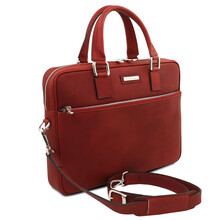 Ferrara Leather laptop briefcase Red
