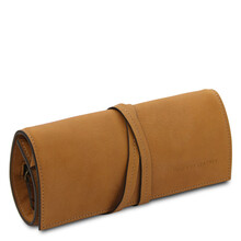 Leather jewellery case Natural
