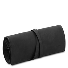 Leather jewellery case Black