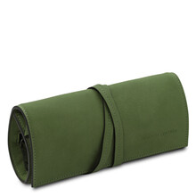 Leather jewellery case Green