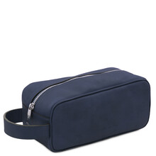 Harvey Leather toiletry bag Dark Blue